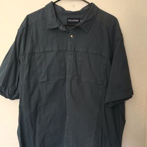 Never worn button down short sleeve dark blue